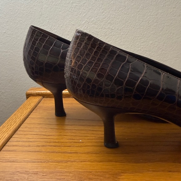 CROCO Pancaldi. Made in Italy. Kitten heel pumps. A classic WORN. Genuine croco - Picture 15 of 15